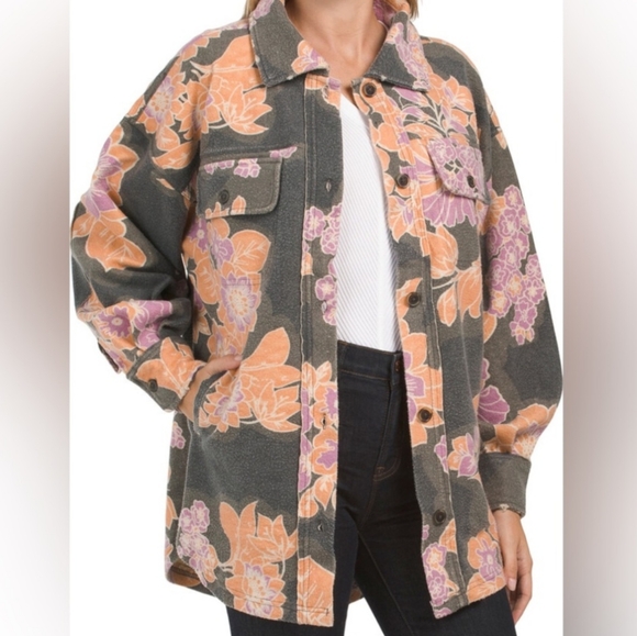 Free People Jackets & Blazers - Free People Floral Shirt Jacket - Size M